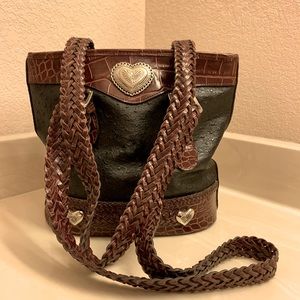 Brighton Style Silver Tone Heart Shoulder Bag